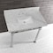 Kingston Brass KVPB36MSQ1 36-Inch Carrara Marble Console Sink, Marble White/Polished Chrome KVPB36MSQ1 - alternate 3